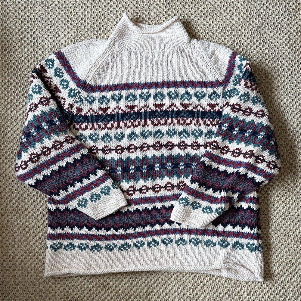 Vintage Eddie Bauer roll neck ski sweater